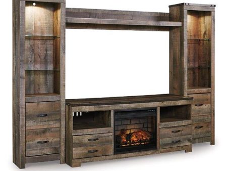 Trinell 4-Piece Entertainment Center with Electric Fireplace on Sale