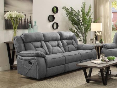 Higgins Pillow Top Arm Upholstered Motion Sofa Grey For Cheap