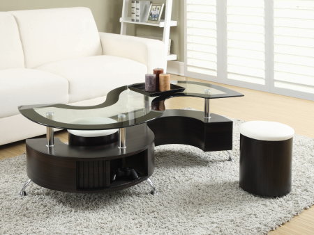 3-Piece Coffee Table And Stools Set Cappuccino For Cheap