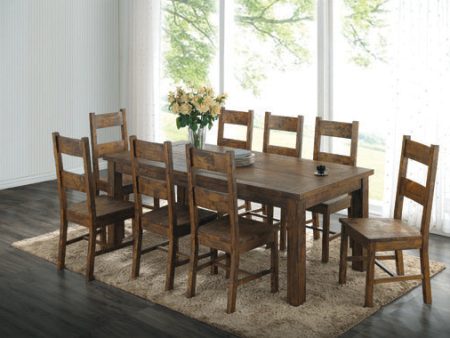 Coleman Rectangular 7 pc Dining Table  Set Rustic Golden Brown Online Hot Sale