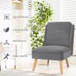 Velvet Accent Chair with Rubber Wood Legs for Living Room on Sale