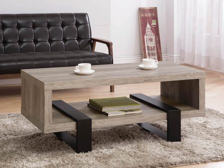 Industrial Grey Driftwood Open Coffee Table Cheap