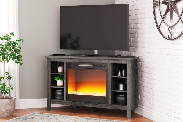 Arlenbry Corner TV Stand with Electric Fireplace Fashion