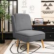 Velvet Accent Chair with Rubber Wood Legs for Living Room on Sale