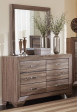 Kauffman 6-Drawer Dresser Washed Taupe Online Hot Sale