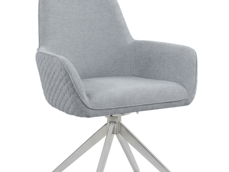 Abby Flare Arm Side Chair Light Grey And Chrome Sale