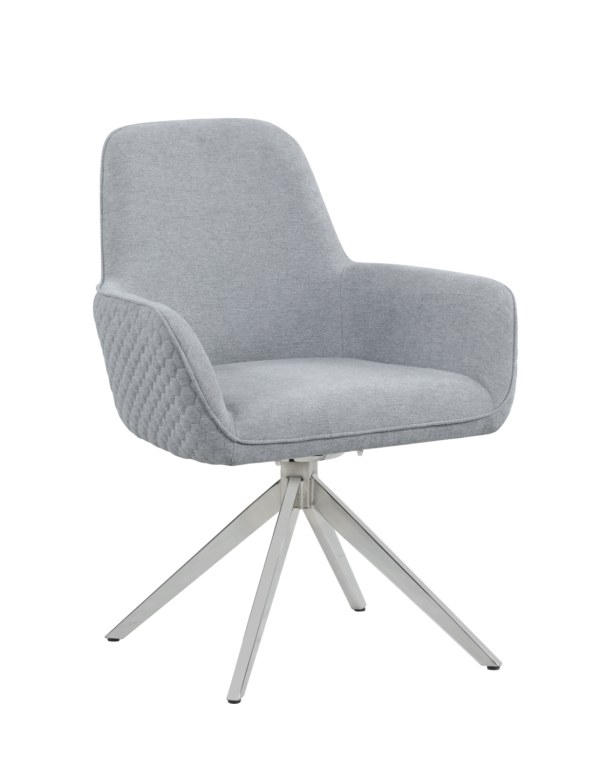 Abby Flare Arm Side Chair Light Grey And Chrome Sale