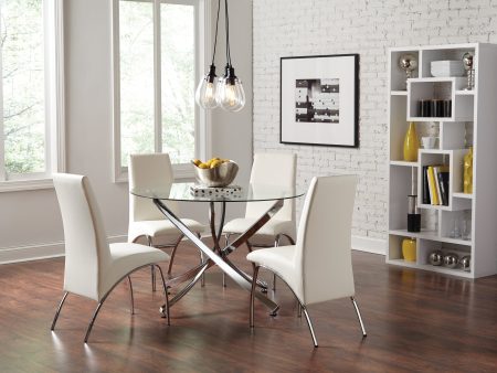 Beckham Round Dining Table Chrome And Clear Sale