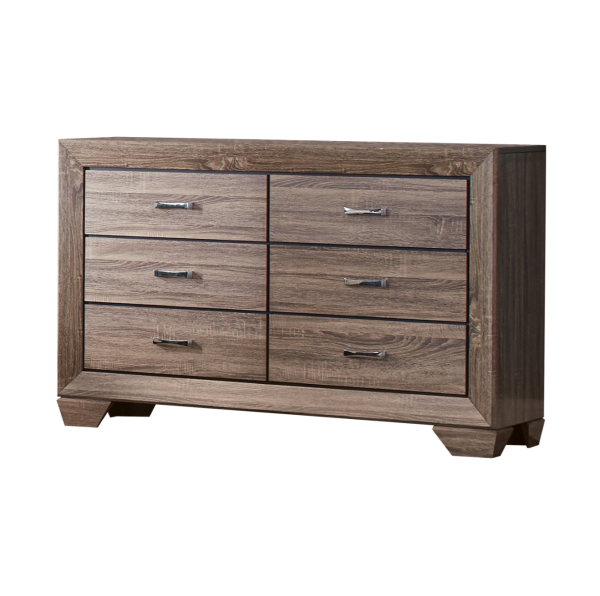 Kauffman 6-Drawer Dresser Washed Taupe Online Hot Sale