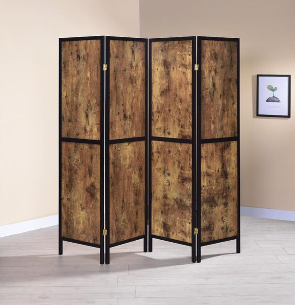 Rustic Grey Driftwood Four-Panel Screen Room Divider Online Sale