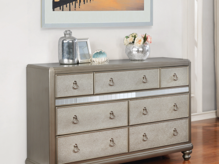 Bling Game 7-Drawer Dresser Metallic Platinum Cheap