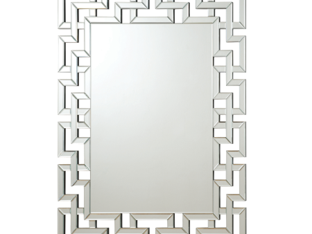 Interlocking Greek Frameless Wall Mirror Silver For Discount