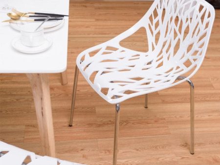 Accent Armless Plastic Dining Side Chairs Set of 6 Online Hot Sale