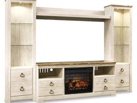 Willowton 4-Piece Entertainment Center with Electric Fireplace Sale